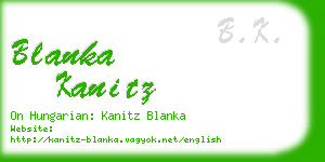 blanka kanitz business card